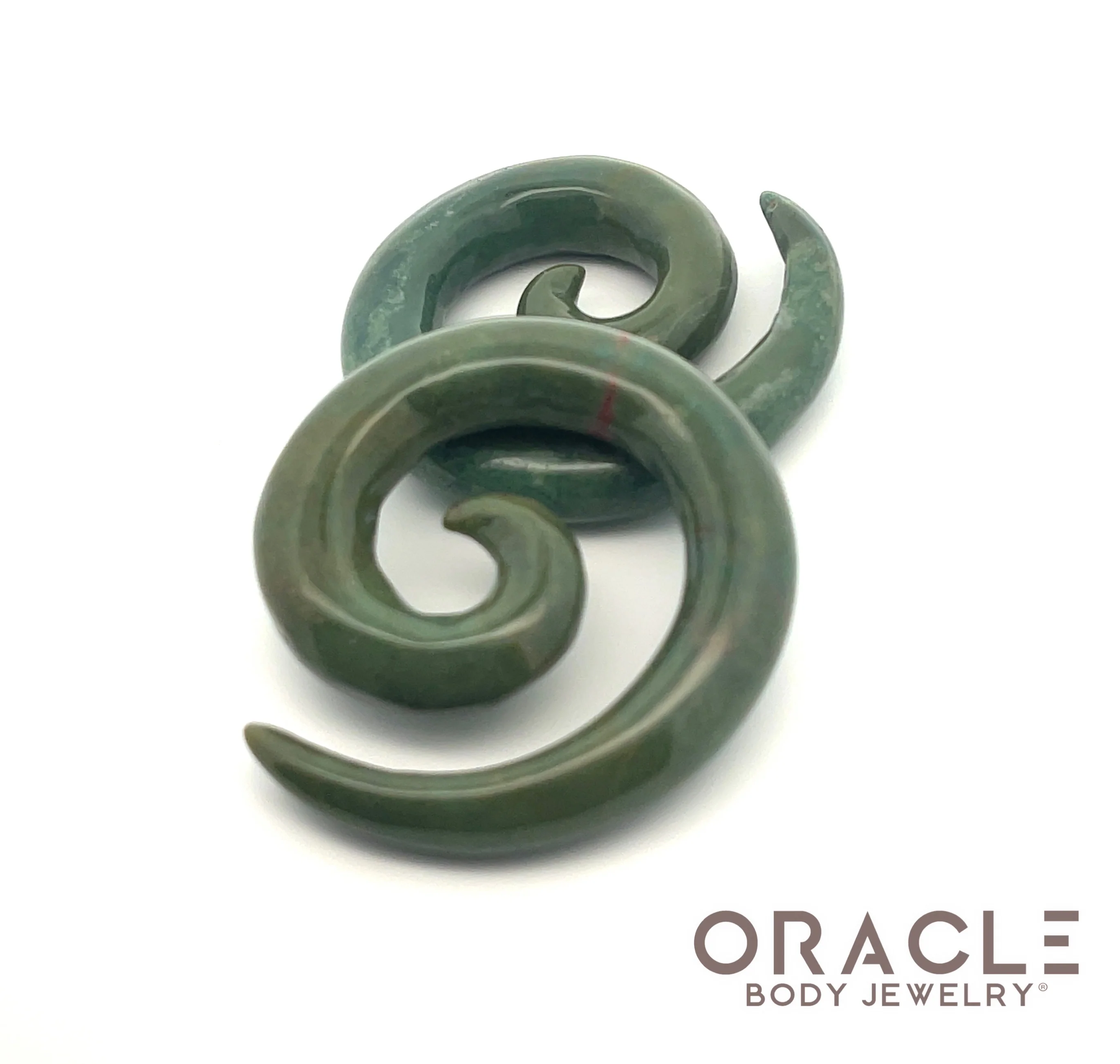 00g (9.5mm) Bloodstone Spirals - Image 2