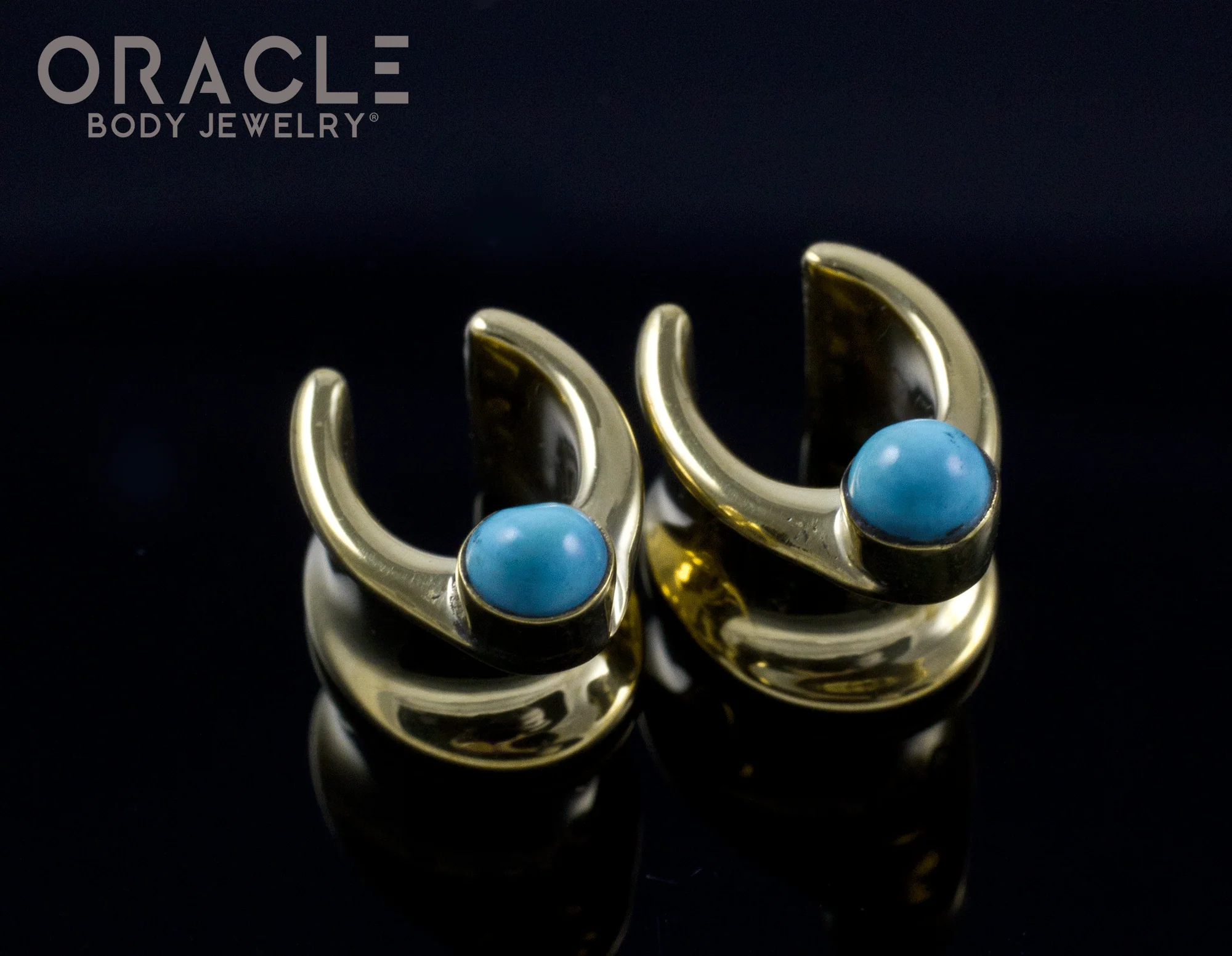 00g (9.5mm) Saddles with Natural Turquoise - Image 2