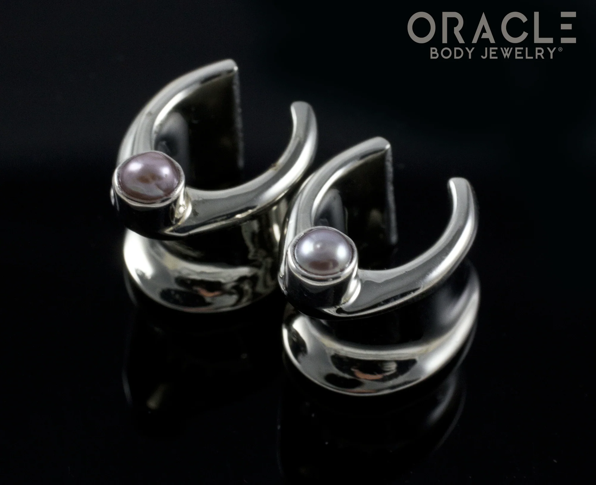 00g (9.5mm) White Brass Saddles with Pearls - Image 2