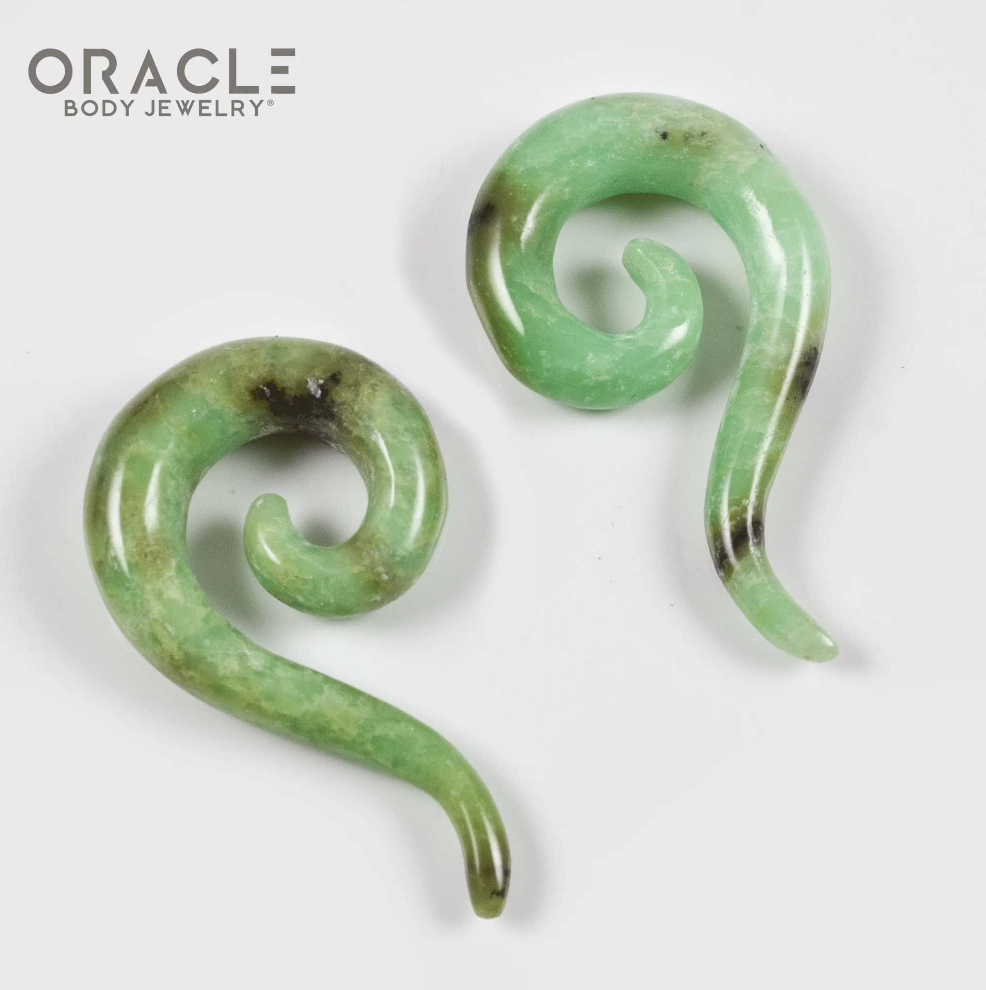 00g Chrysoprase Tail Spirals - Image 2