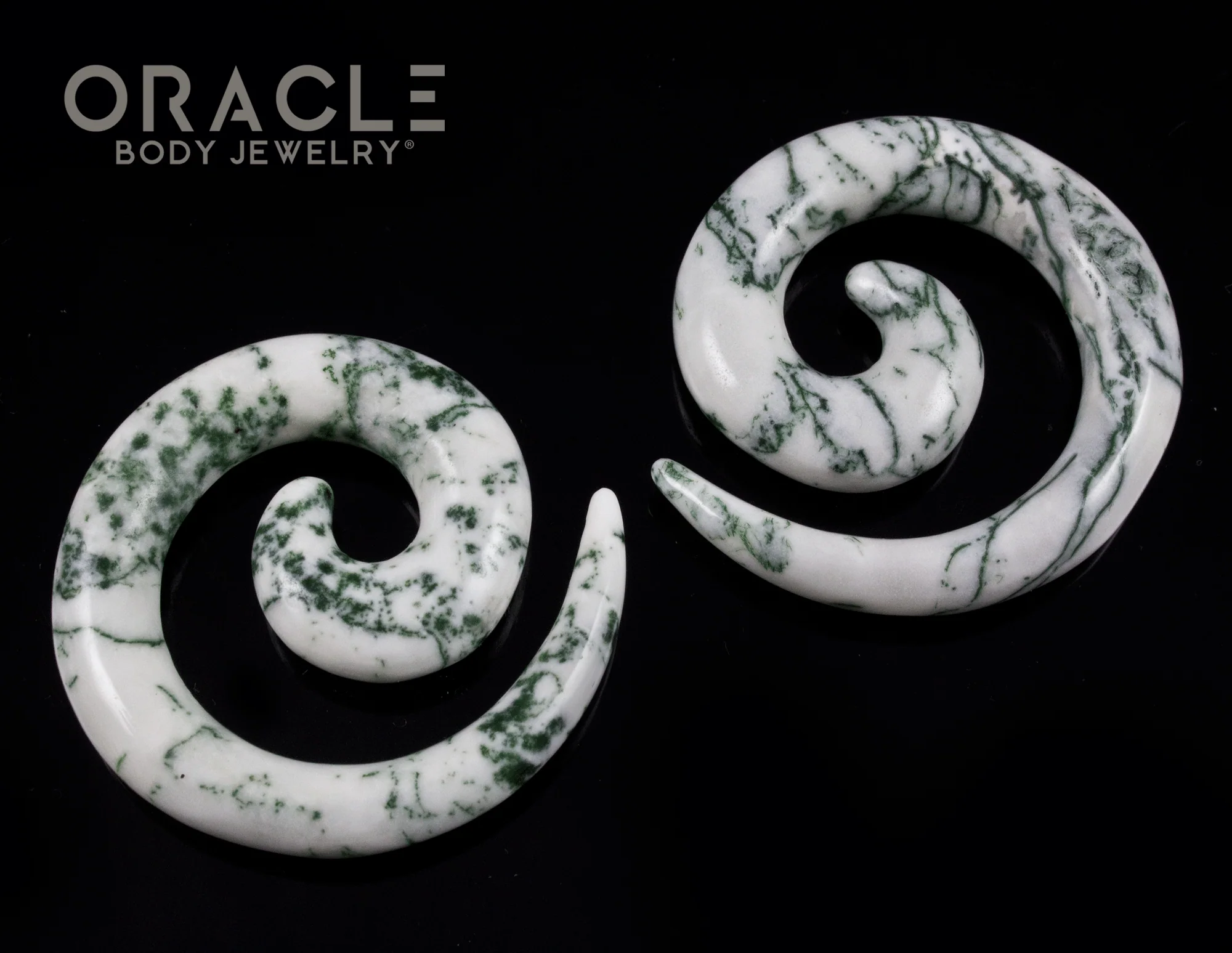 00g Green Tree Agate Spirals - Image 2