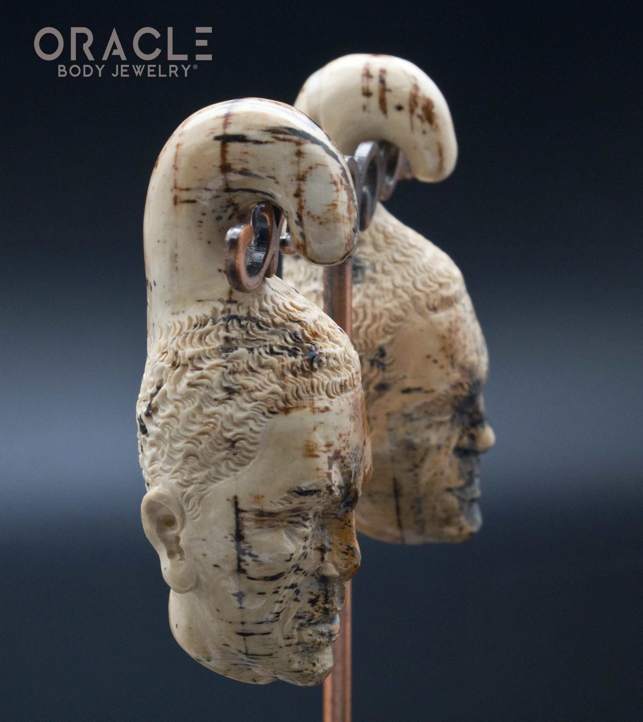 00g (10mm) Fossilized Mammoth Ivory Portrait Hangers - Image 2