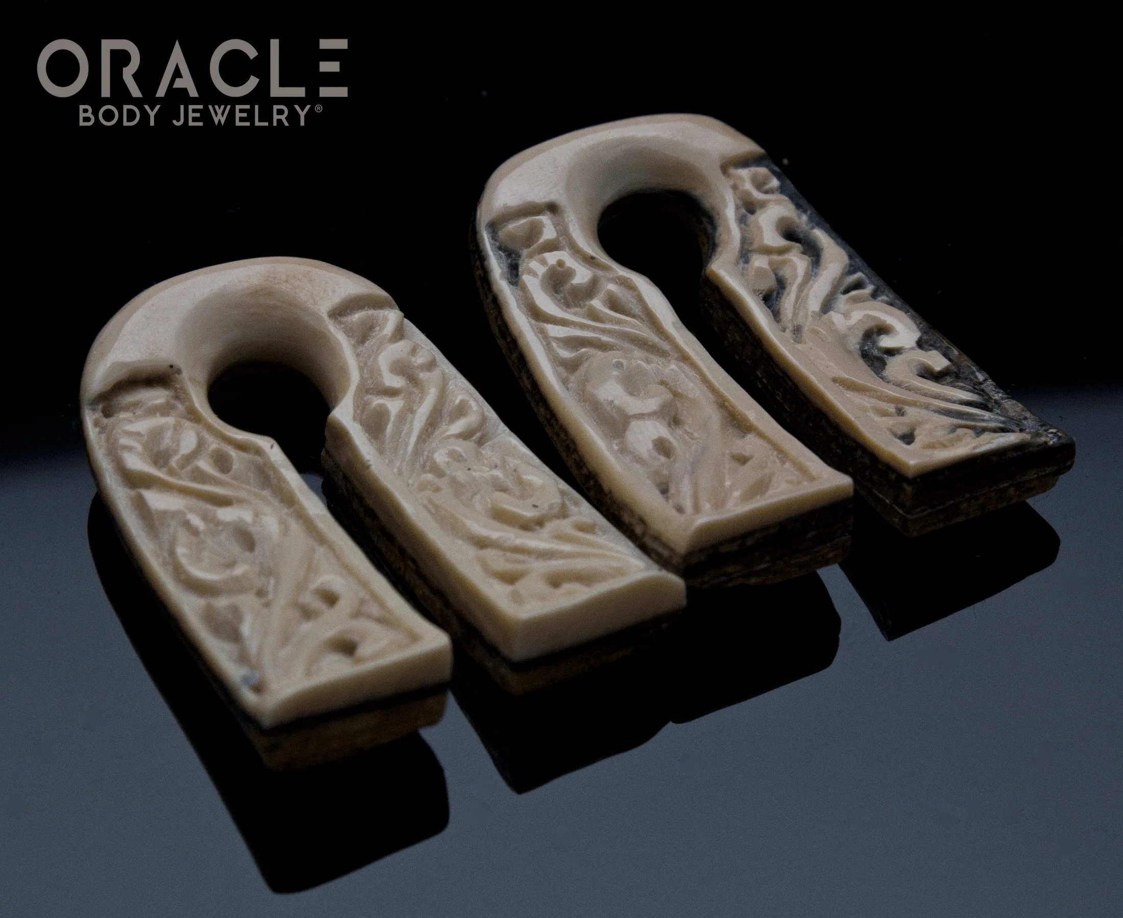 0g (8mm) Fossilized Mammoth Ivory Mini Carved Naga Hangers - Image 3