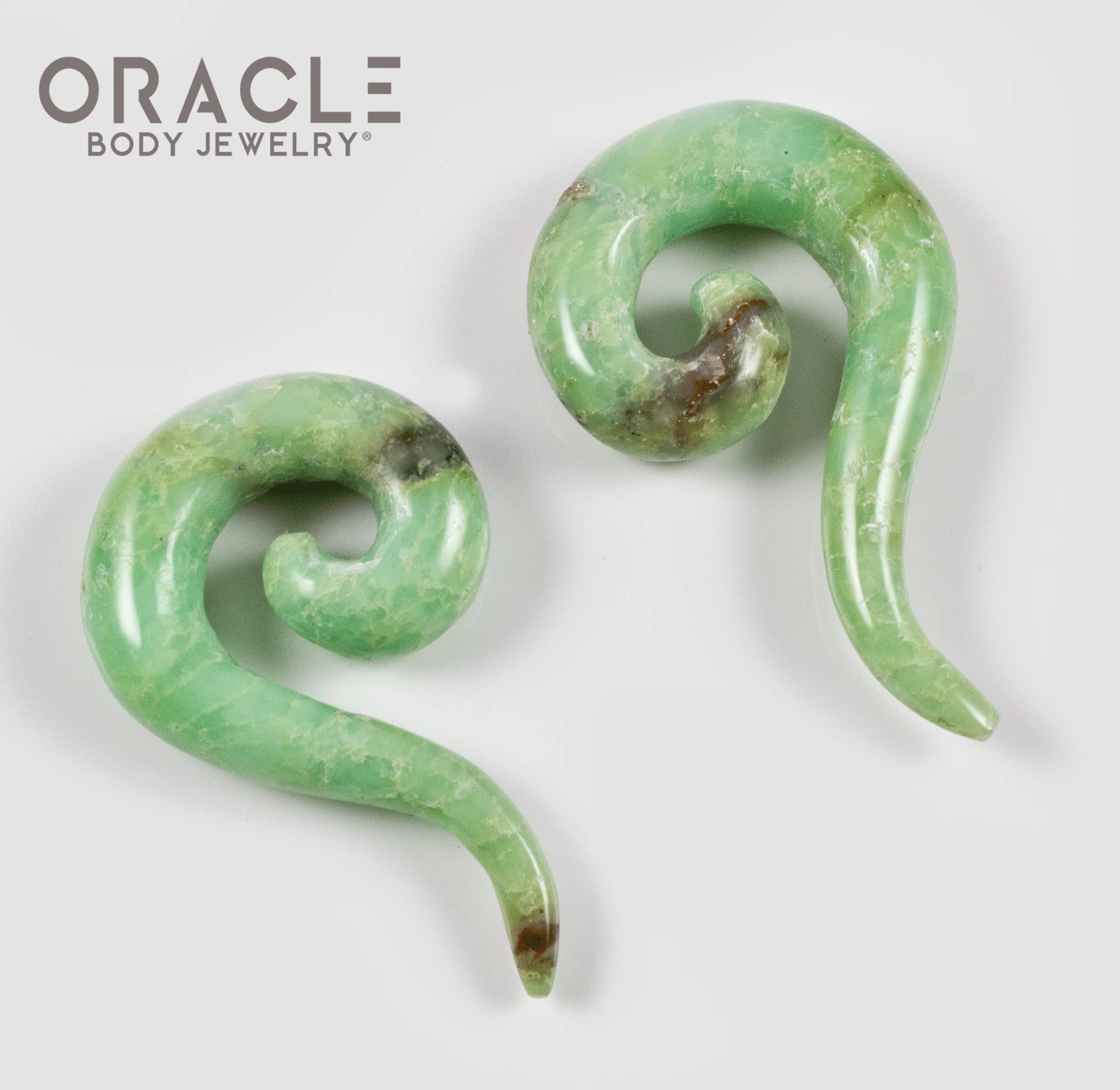 0g Chrysoprase Tail Spirals - Image 2