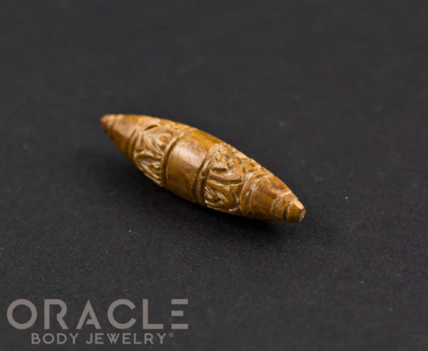 0g Fossilized Mammoth Ivory Carved Septum Spike - Image 3