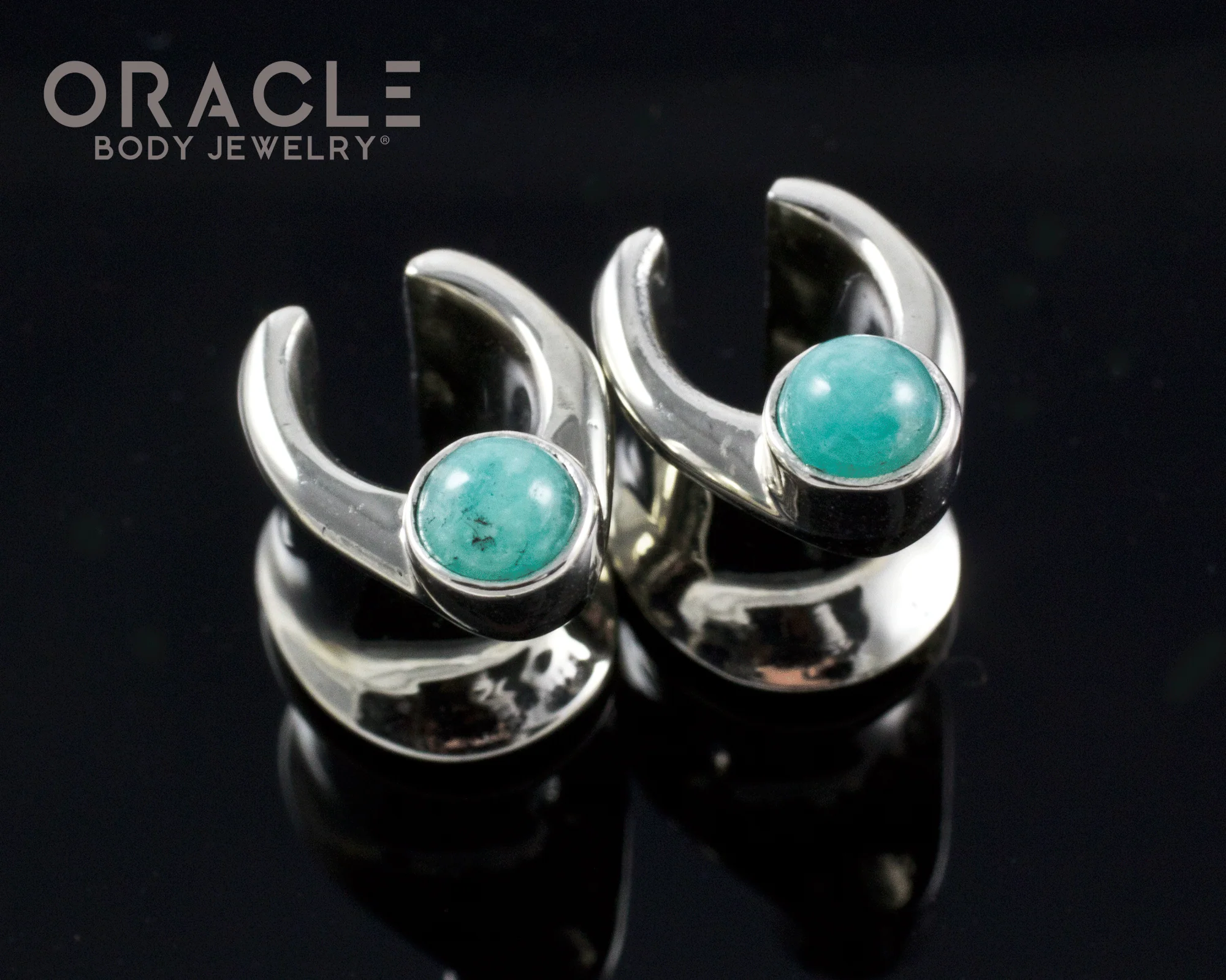 0g (8mm) White Brass Saddles with Amazonite - Image 2