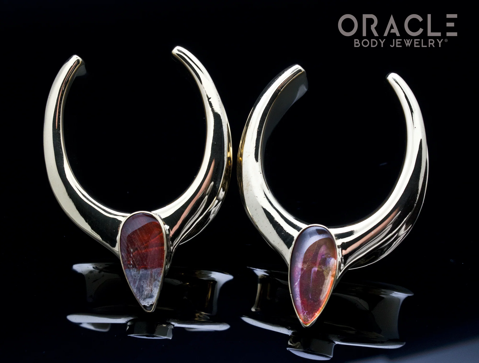 1-1/4" (32mm) Brass Saddles with Ammolites - Image 2