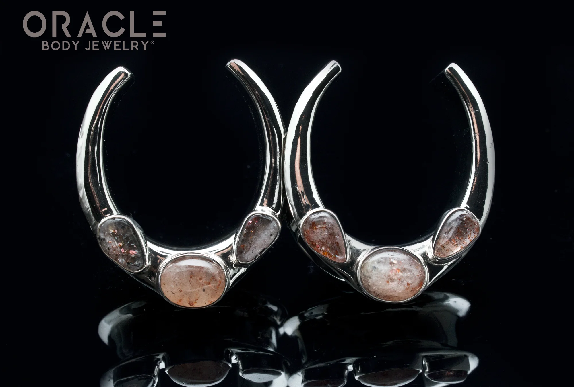 1-1/4" (32mm) White Brass Saddles with Lattice Sunstone - Image 2