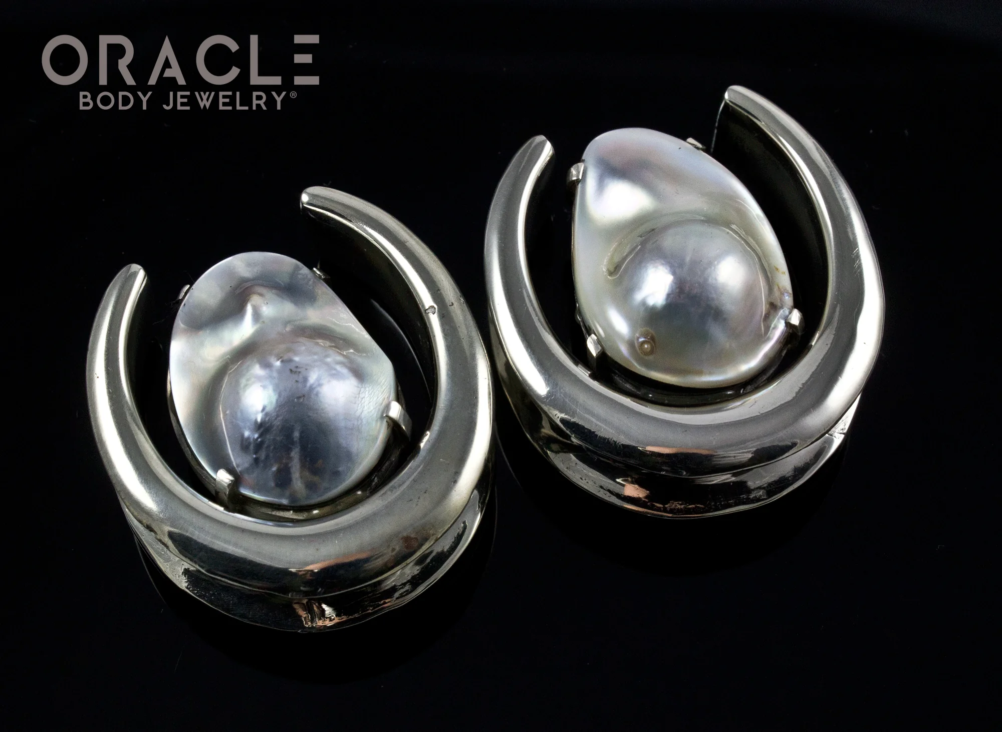 1-1/4" (32mm) White Brass Saddles with Pearls - Image 2
