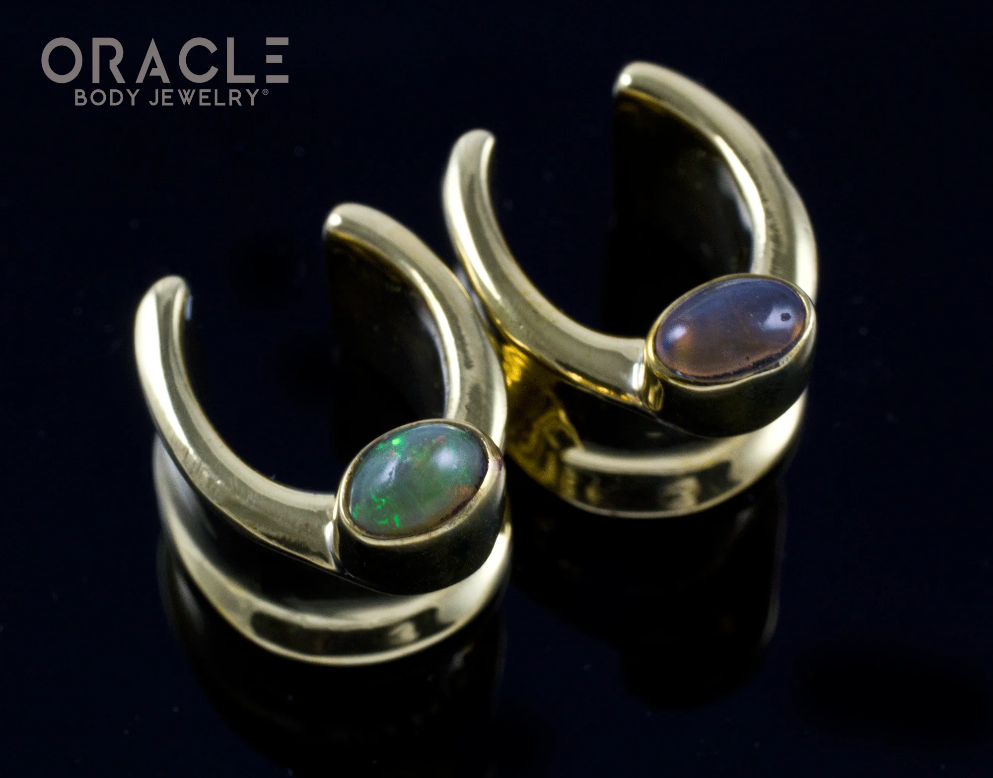 1/2" (12.5mm) Brass Saddles with Ethiopian Opals - Image 2