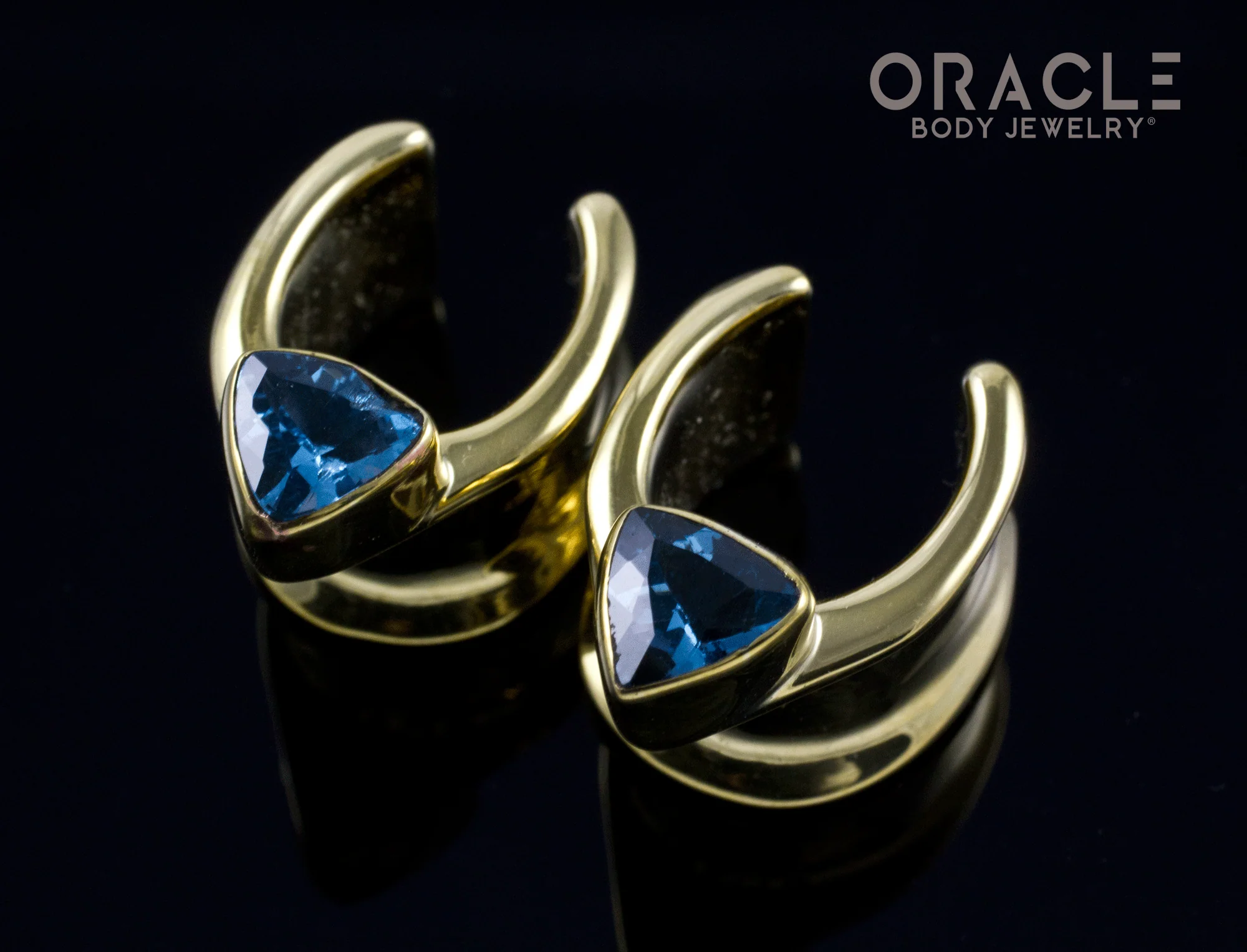 1/2" (12.5mm) Brass Saddles with Swiss Topaz - Image 2