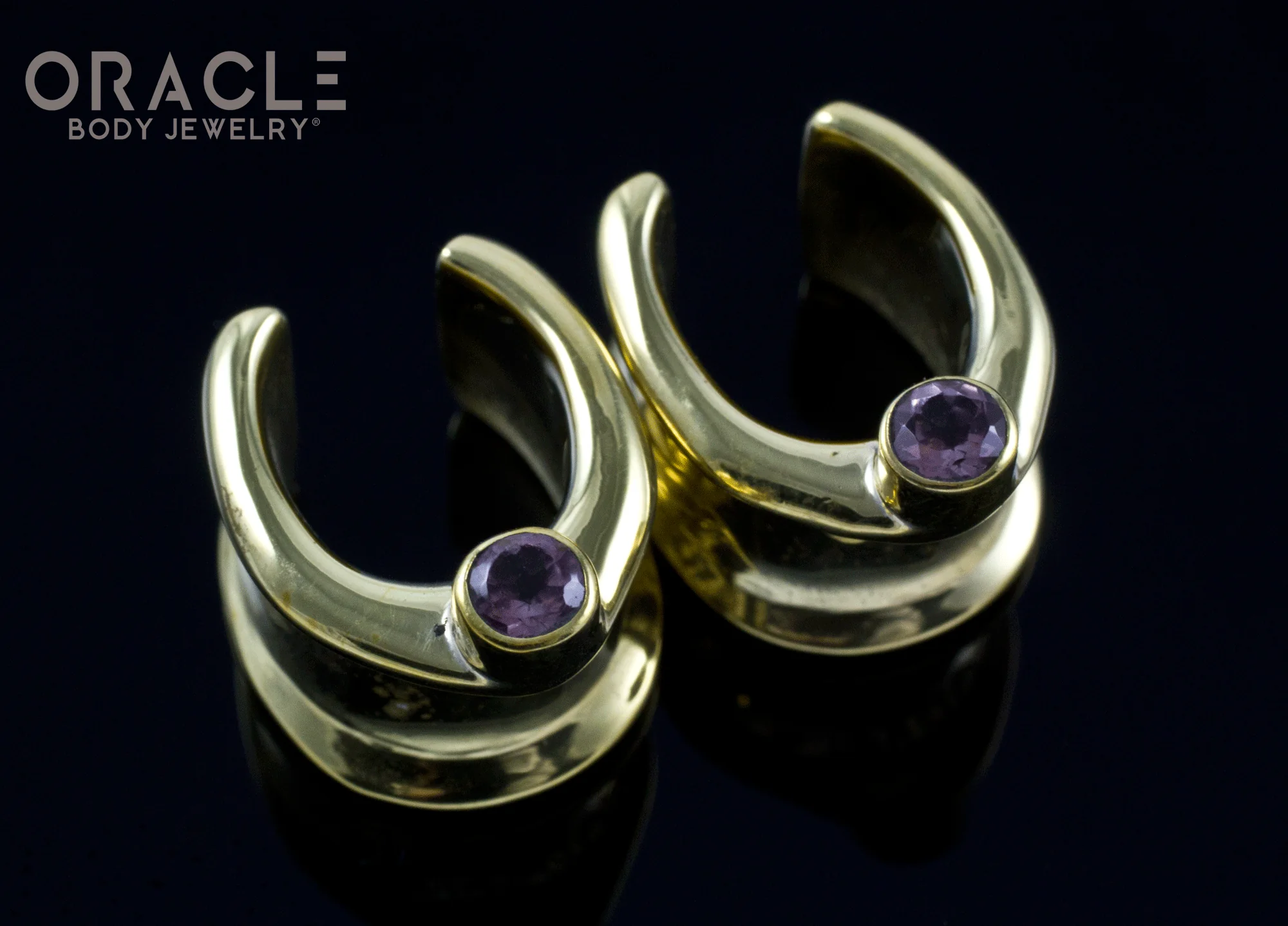 1/2" (12.5mm) Brass Saddles with Tourmalines - Image 2