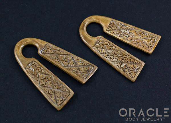 1/2" (12.5mm) Carved Fossilized Mammoth Ivory Split Weights - Image 2