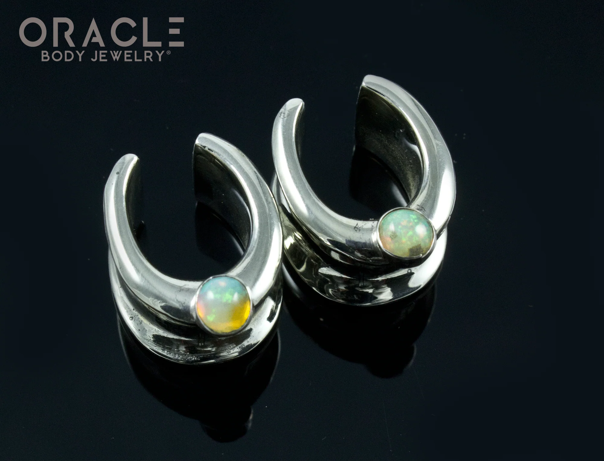 1/2" (12.5mm) White Brass Saddles with Ethiopian Opals - Image 2