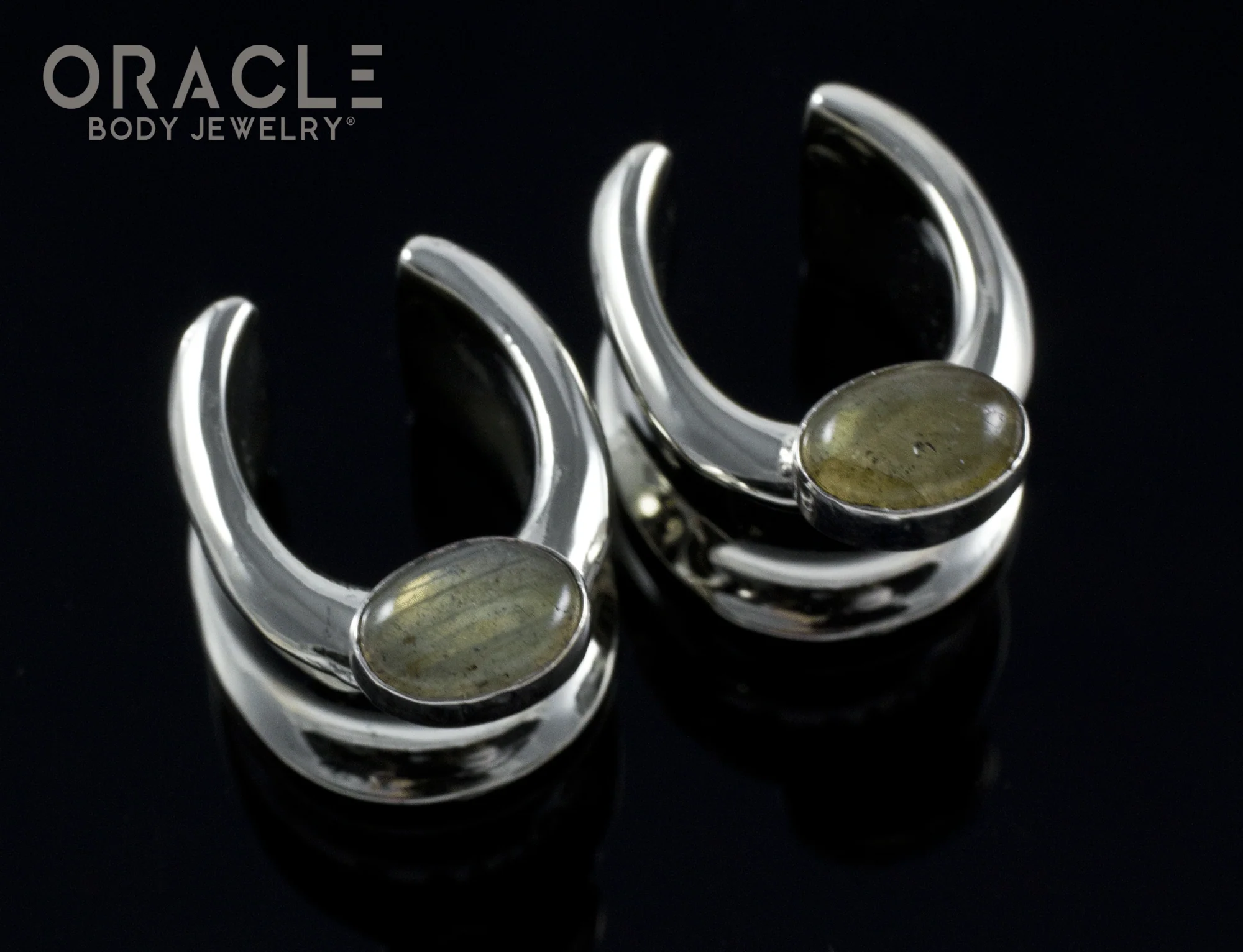 1/2" (12.5mm) White Brass Saddles with Labradorite - Image 2