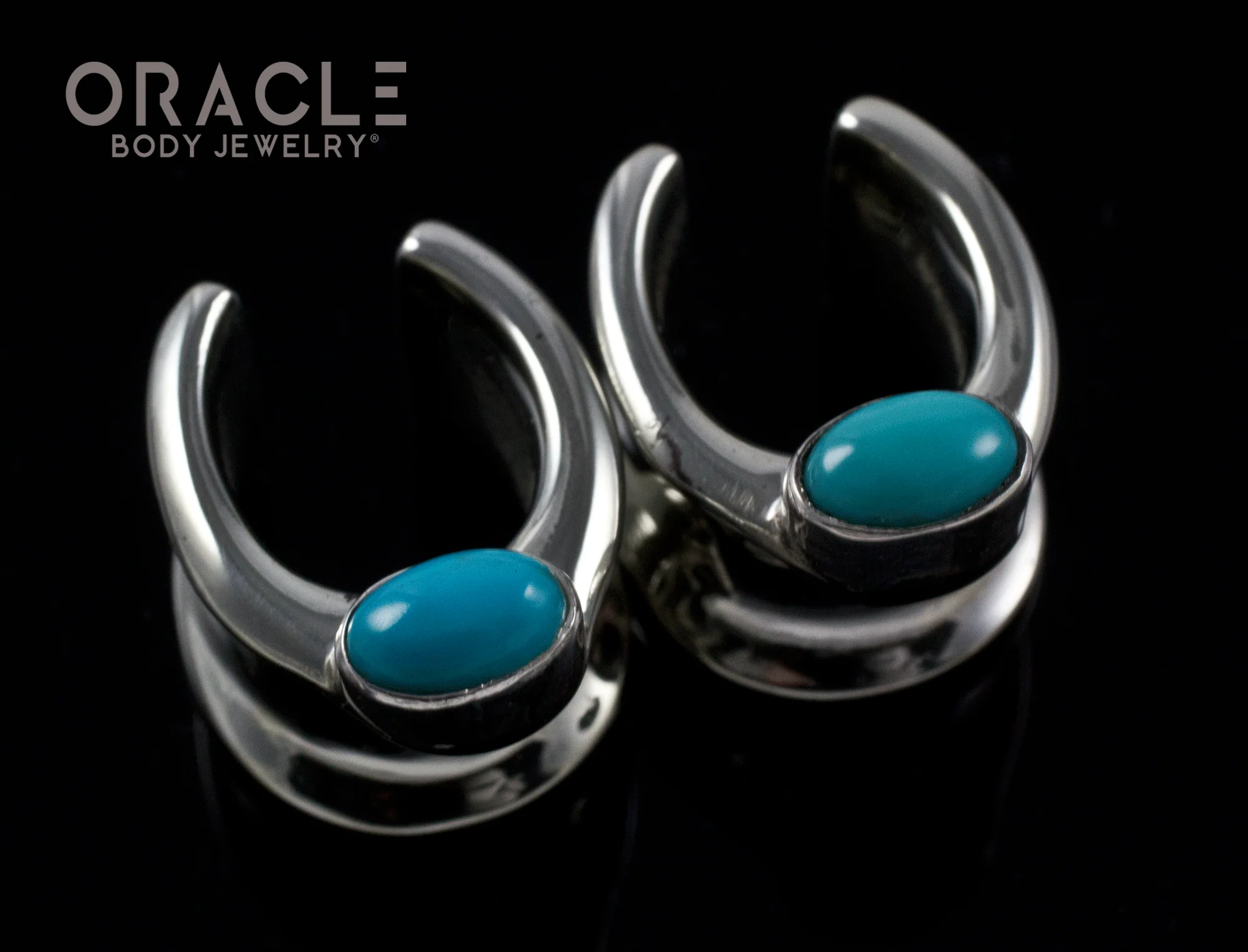1/2" (12.5mm) White Brass Saddles with Natrural Turquoise - Image 2