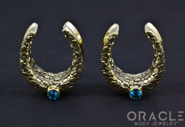 1" (25.4mm) Brass Saddles with Nugget Texture and Swiss Topaz - Image 3
