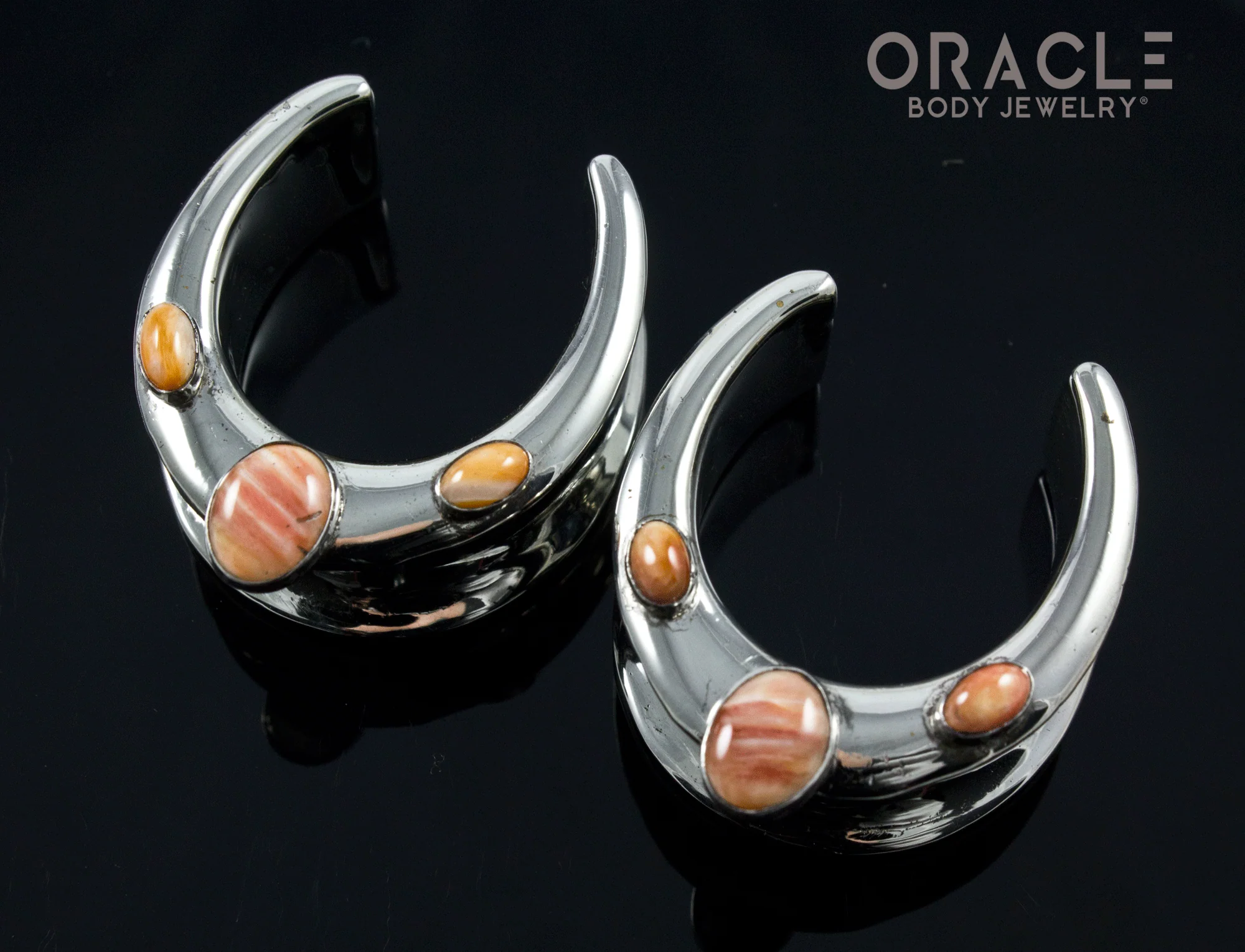 1" (25mm) White Brass Saddles with Spiny Oyster - Image 2