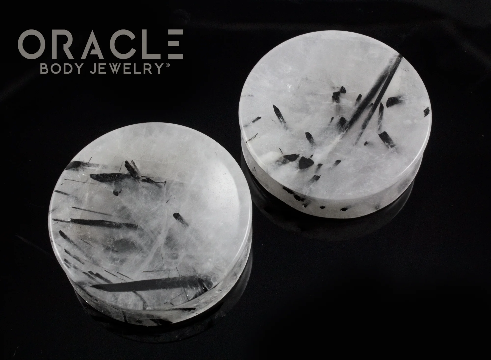 1-3/4" Tourmalated Quartz Concave Plugs - Image 2