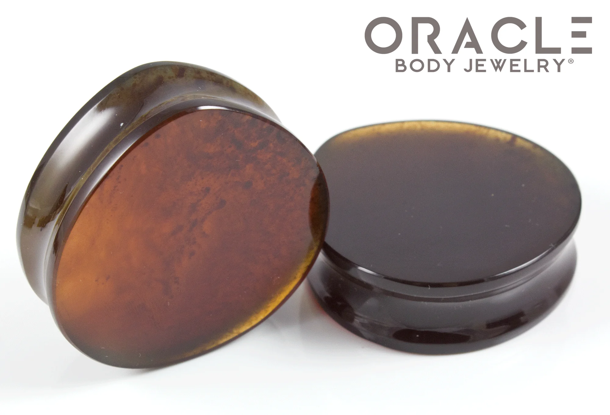 1-5/8" Amber Teardrop Plugs - Image 2