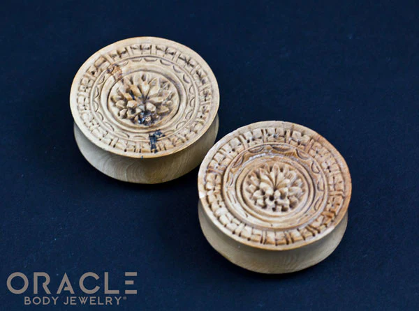 1-7/16" Fossilized Mammoth Ivory Plugs - Image 3