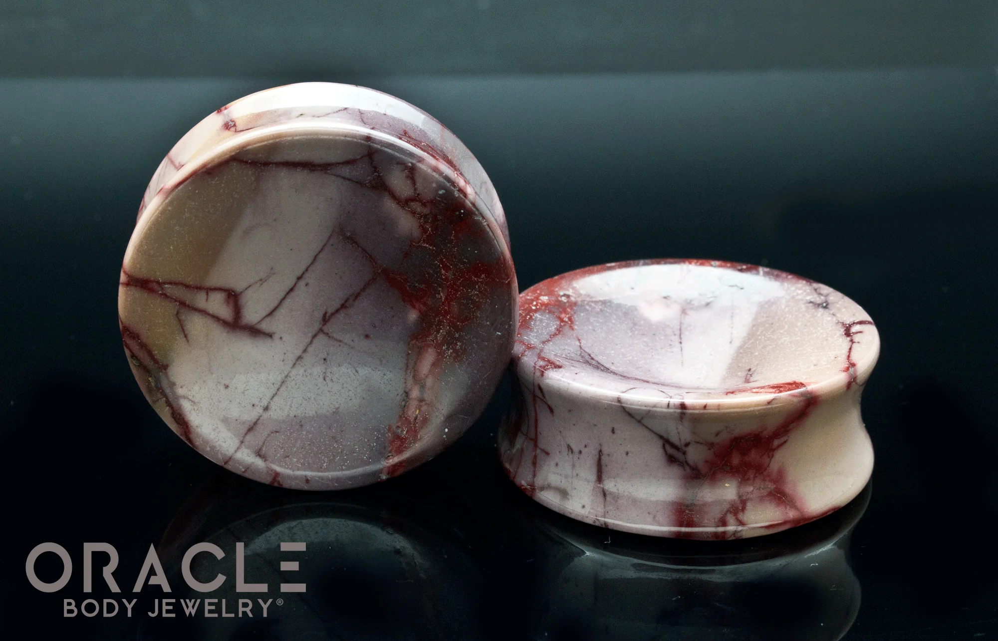1-7/16" Mookaite Concave Plugs - Image 2