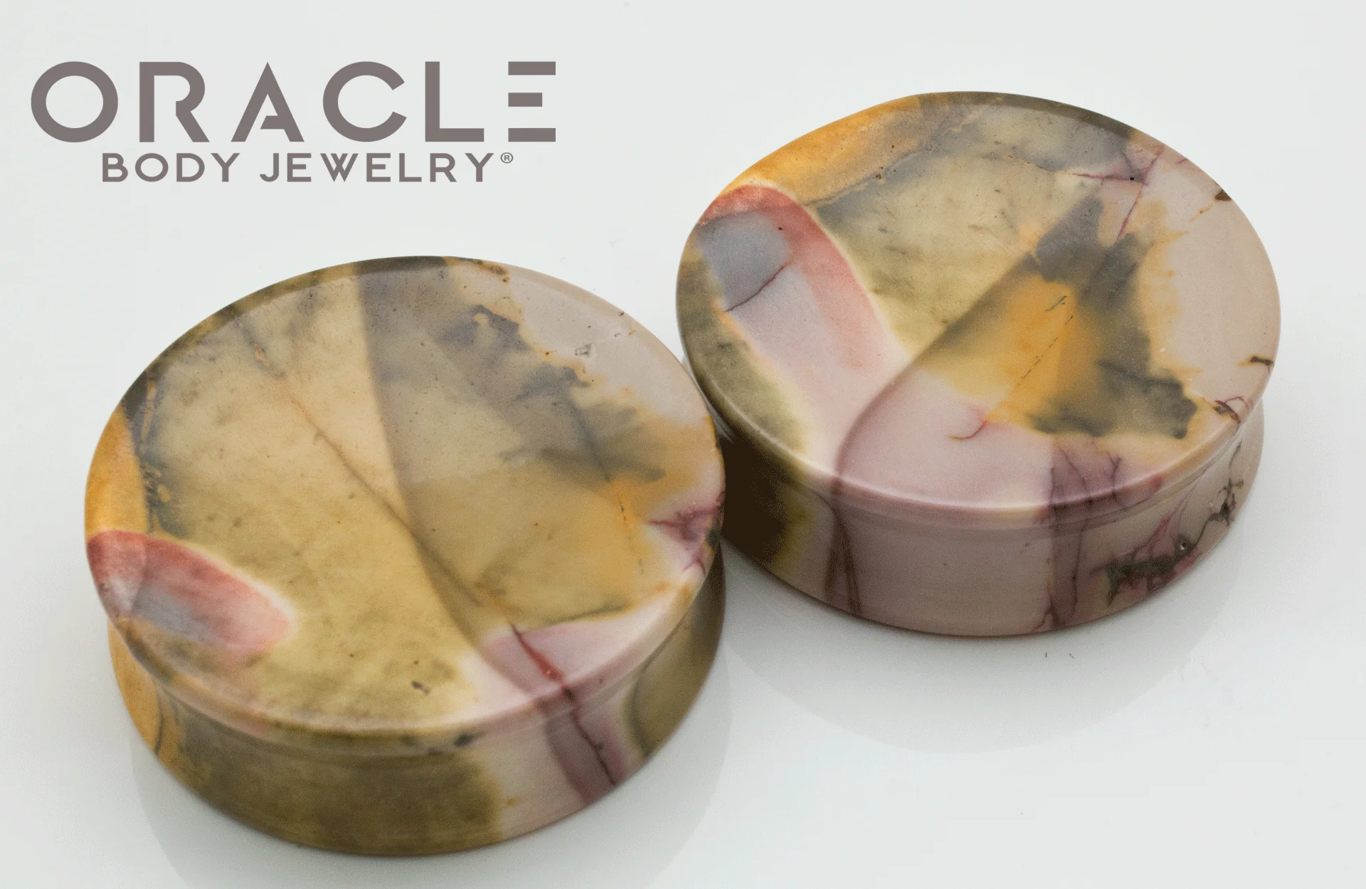 1-7/8" Mookaite Concave Plugs - Image 2
