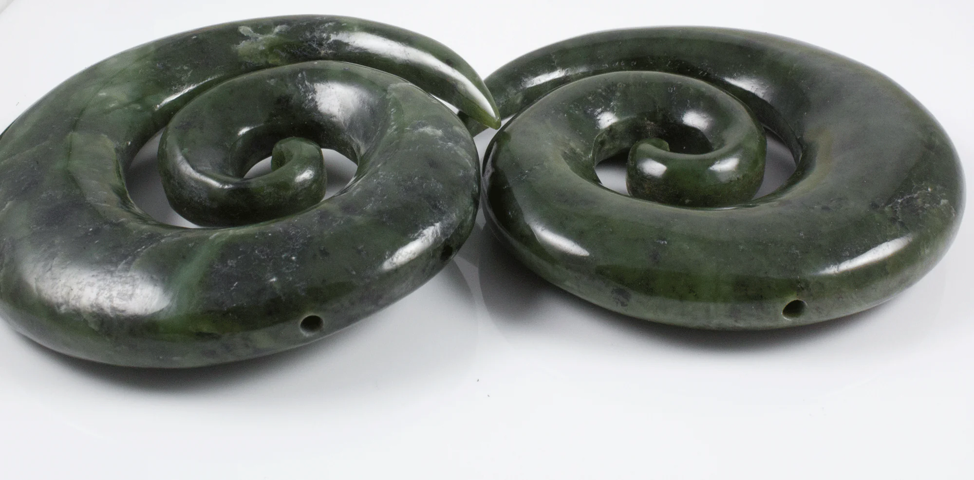 1" Nephrite Jade Spirals - Image 3