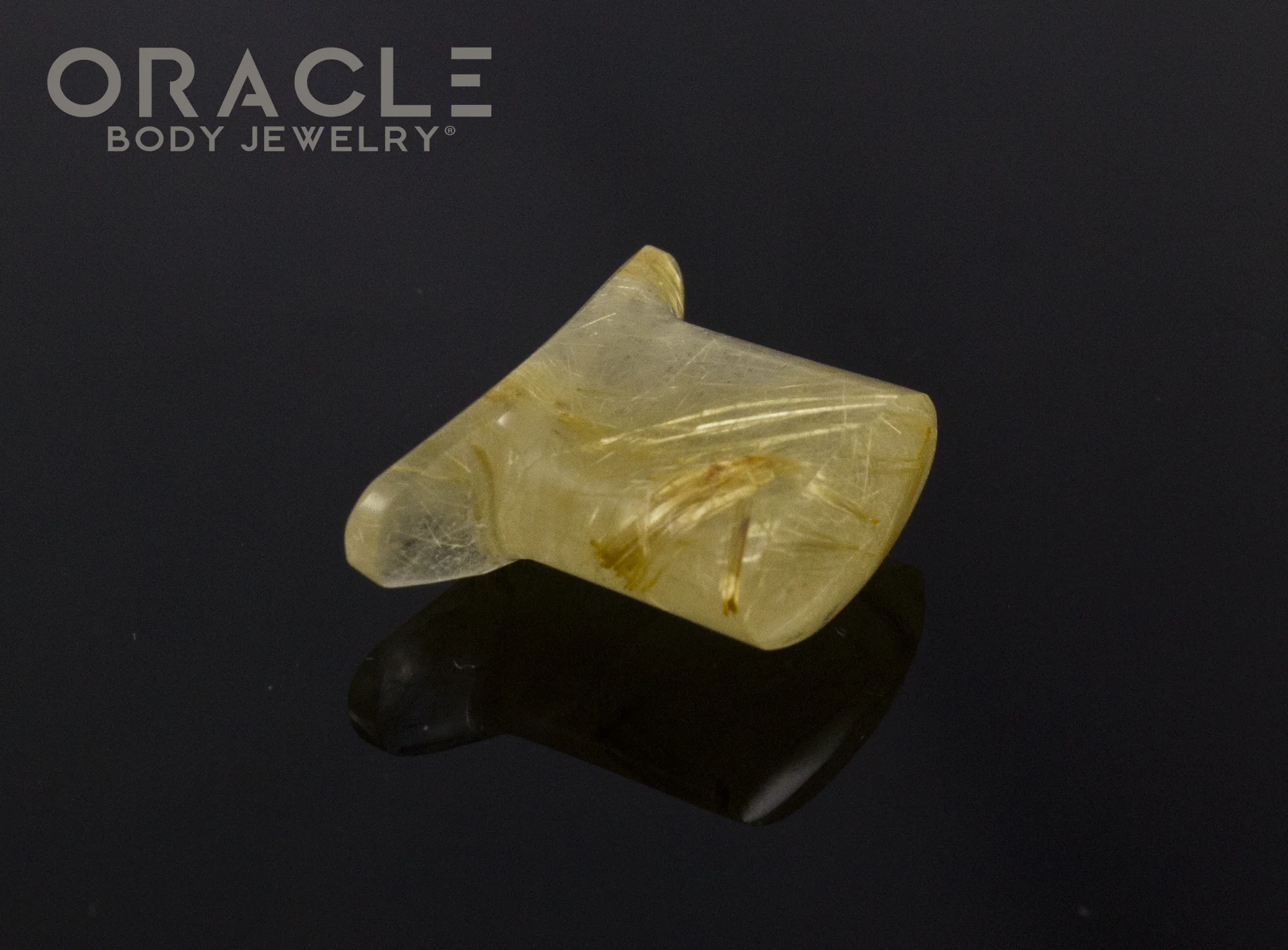 10mm Rutilated Quartz Oval Labret - Image 2