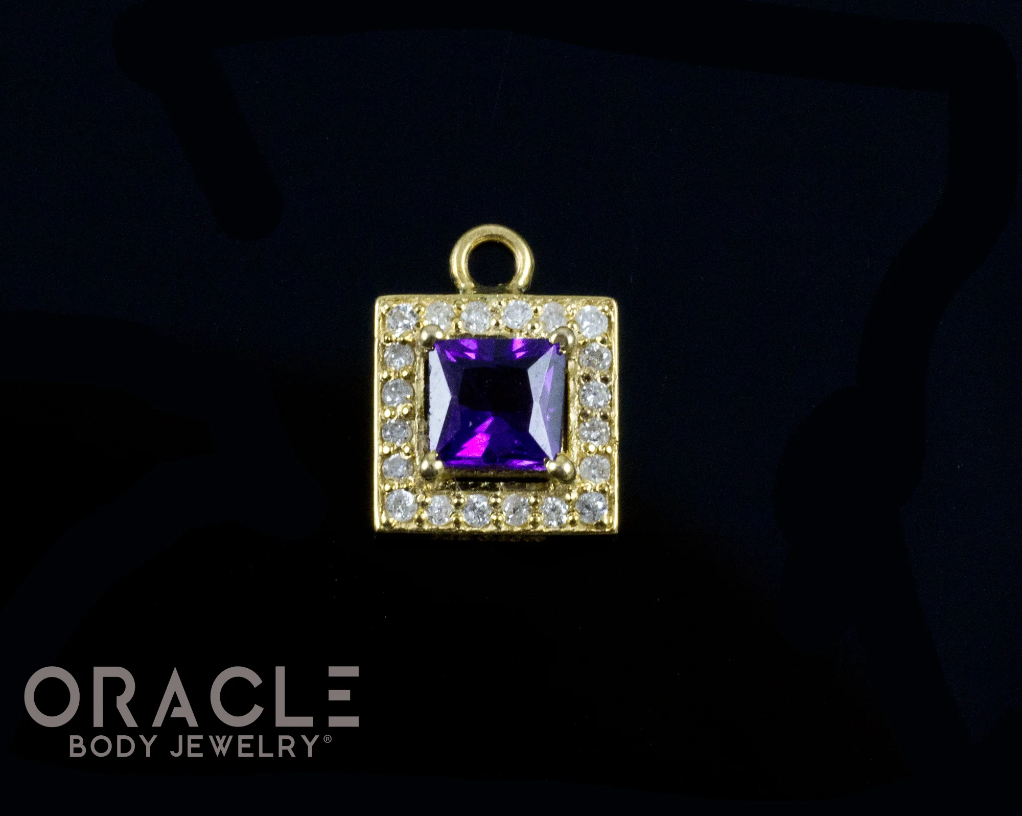 14k Amethyst with Diamonds Charm - Image 2