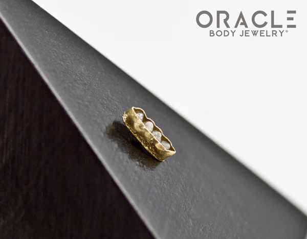 14k Channel Set Diamond Threadless Gold End - Image 3