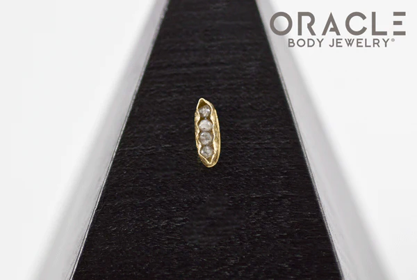 14k Channel Set Diamond Threadless Gold End - Image 4