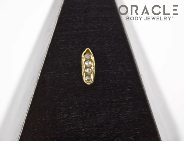 14k Channel Set Diamond Threadless Gold End - Image 4