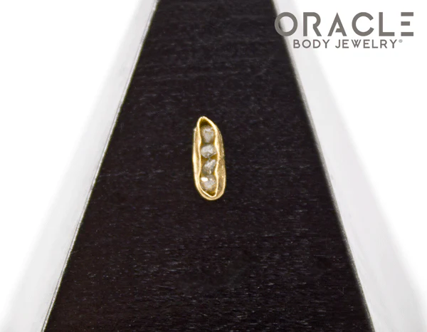 14k Channel Set Diamond Threadless Gold End - Image 4