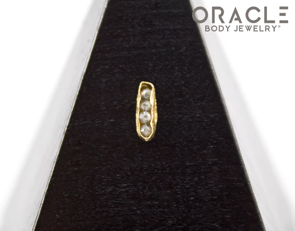 14k Channel Set Diamond Threadless Gold End - Image 4