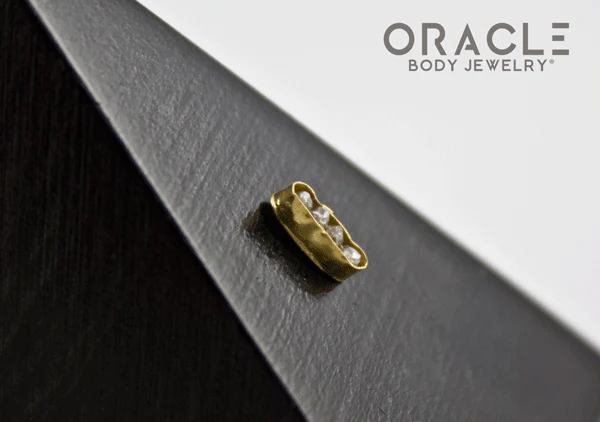 14k Channel Set Diamond Threadless Gold End - Image 3