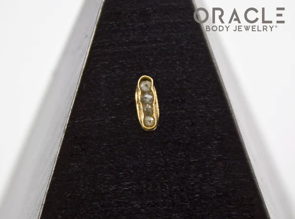 14k Channel Set Diamond Threadless Gold End - Image 4