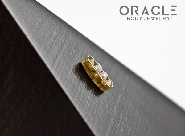 14k Channel Set Diamond Threadless Gold End - Image 3