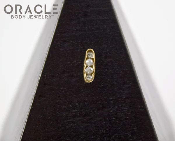 14k Channel Set Diamond Threadless Gold End - Image 4