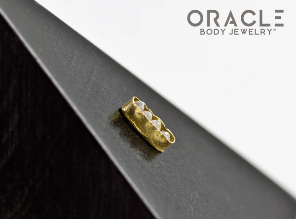 14k Channel Set Diamond Threadless Gold End - Image 3