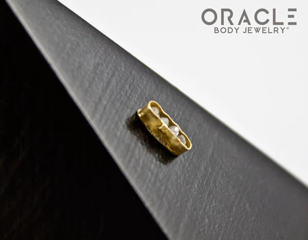 14k Channel Set Diamond Threadless Gold End - Image 3