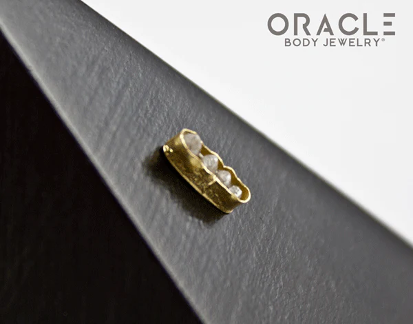 14k Channel Set Diamond Threadless Gold End - Image 3
