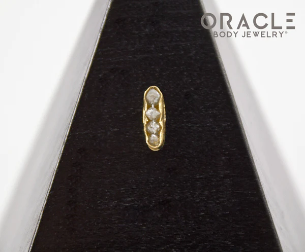 14k Channel Set Diamond Threadless Gold End - Image 4