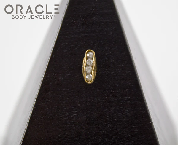 14k Channel Set Diamond Threadless Gold End - Image 4