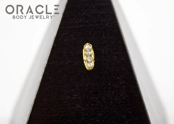 14k Channel Set Diamond Threadless Gold End - Image 4