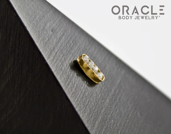 14k Channel Set Diamond Threadless Gold End - Image 3