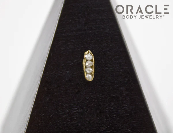 14k Channel Set Diamond Threadless Gold End - Image 4