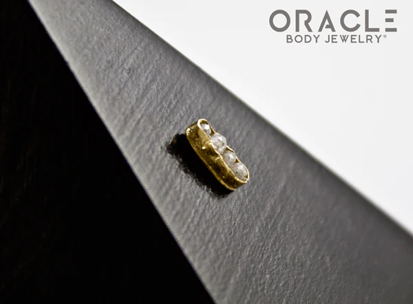 14k Channel Set Diamond Threadless Gold End - Image 3