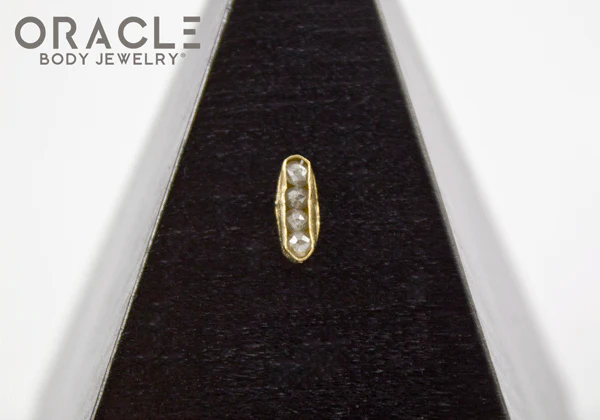 14k Channel Set Diamond Threadless Gold End - Image 4