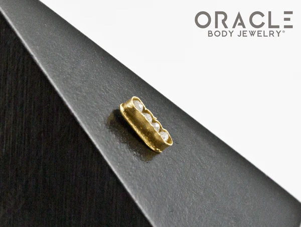 14k Channel Set Diamond Threadless Gold End - Image 3